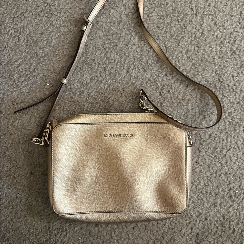 Michael Kors Gold Metallic Crossbody Bag